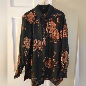 Karen Millen Black and Orange Sequin Blouse